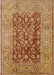 Mid-Century Modern Mahogany Brown Oriental Rug, urb548