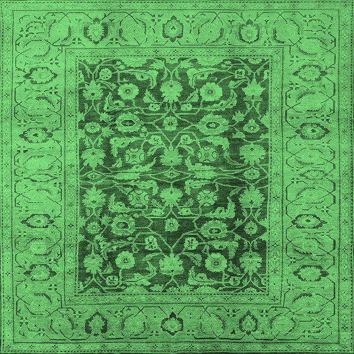 Square Oriental Emerald Green Industrial Rug, urb548emgrn