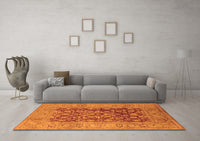 Machine Washable Oriental Orange Industrial Rug, wshurb548org