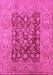 Machine Washable Oriental Pink Industrial Rug, wshurb548pnk