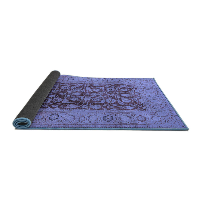 Sideview of Oriental Blue Industrial Rug, urb548blu