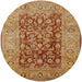 Round Mid-Century Modern Mahogany Brown Oriental Rug, urb548