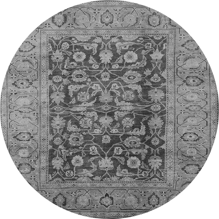 Round Oriental Gray Industrial Rug, urb548gry
