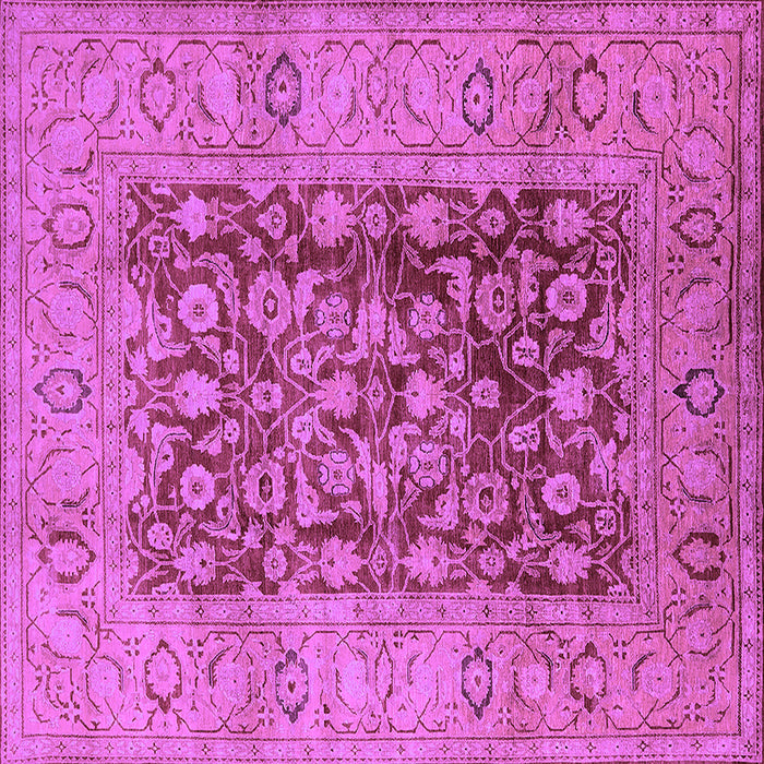 Square Machine Washable Oriental Purple Industrial Area Rugs, wshurb548pur