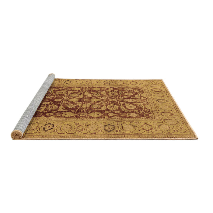 Sideview of Machine Washable Oriental Brown Industrial Rug, wshurb548brn