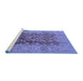 Sideview of Machine Washable Oriental Blue Industrial Rug, wshurb548blu