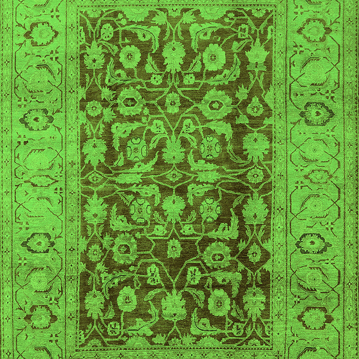 Machine Washable Oriental Green Industrial Area Rugs, wshurb548grn