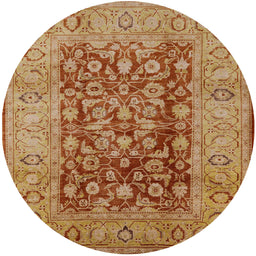 Round Machine Washable Industrial Modern Mahogany Brown Rug, wshurb548