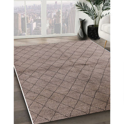 Mid-Century Modern Puce Purple Oriental Rug in Family Room, urb549