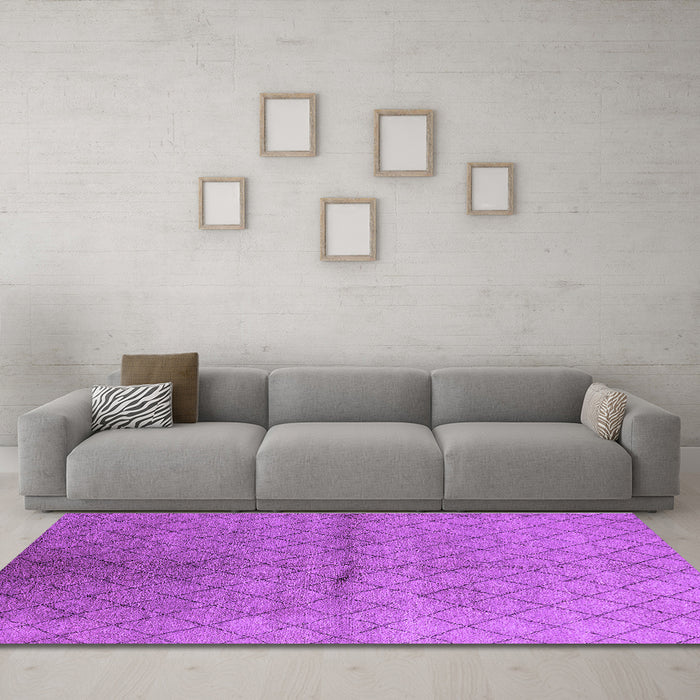Machine Washable Oriental Purple Industrial Area Rugs in a Living Room, wshurb549pur