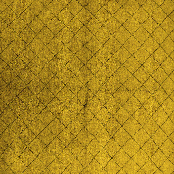 Square Machine Washable Oriental Yellow Industrial Rug, wshurb549yw