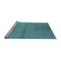 Sideview of Machine Washable Oriental Light Blue Industrial Rug, wshurb549lblu