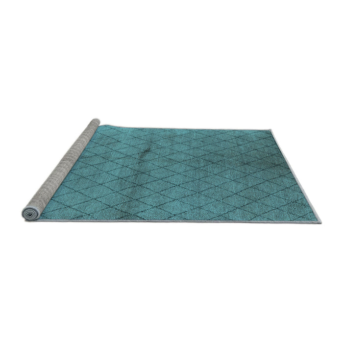 Sideview of Machine Washable Oriental Light Blue Industrial Rug, wshurb549lblu