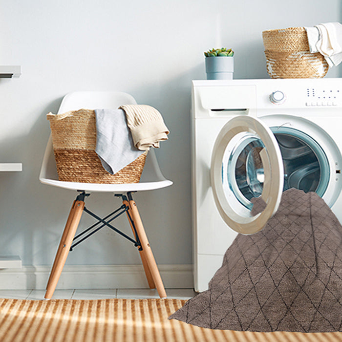 Machine Washable Industrial Modern Puce Purple Rug in a Washing Machine, wshurb549