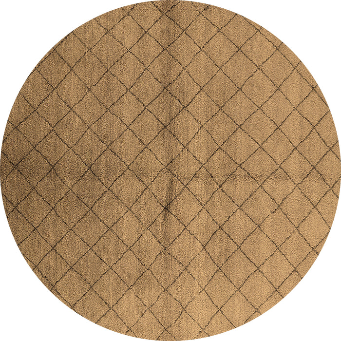 Round Oriental Brown Industrial Rug, urb549brn