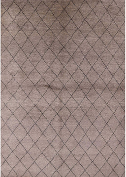 Mid-Century Modern Puce Purple Oriental Rug, urb549