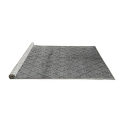 Sideview of Machine Washable Oriental Gray Industrial Rug, wshurb549gry