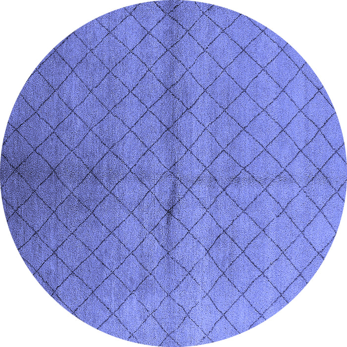 Round Oriental Blue Industrial Rug, urb549blu