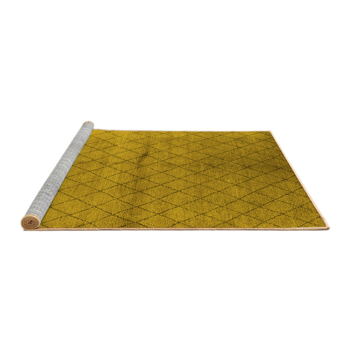 Sideview of Machine Washable Oriental Yellow Industrial Rug, wshurb549yw