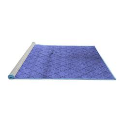 Sideview of Machine Washable Oriental Blue Industrial Rug, wshurb549blu
