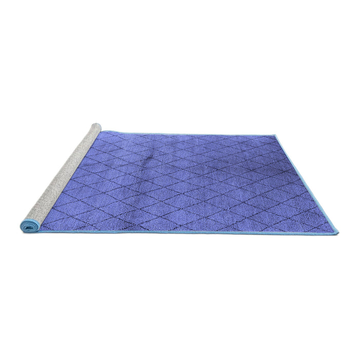 Sideview of Machine Washable Oriental Blue Industrial Rug, wshurb549blu