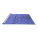 Sideview of Machine Washable Oriental Blue Industrial Rug, wshurb549blu