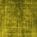Square Machine Washable Oriental Yellow Industrial Rug, wshurb550yw