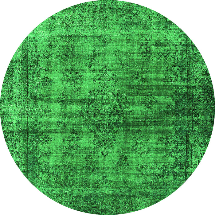Round Oriental Green Industrial Rug, urb550grn
