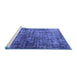 Sideview of Machine Washable Oriental Blue Industrial Rug, wshurb550blu