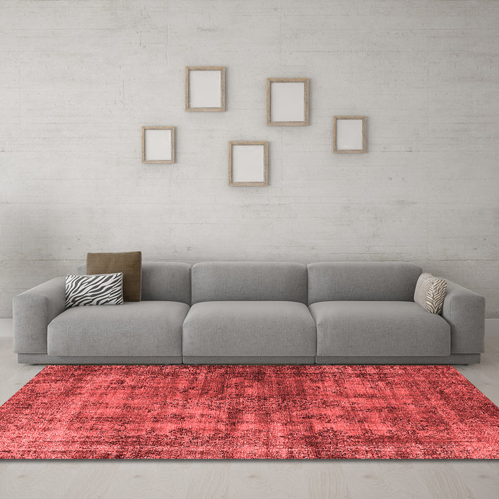 Industrial Red Washable Rugs