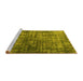 Sideview of Machine Washable Oriental Yellow Industrial Rug, wshurb550yw