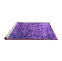 Sideview of Machine Washable Oriental Purple Industrial Area Rugs, wshurb550pur