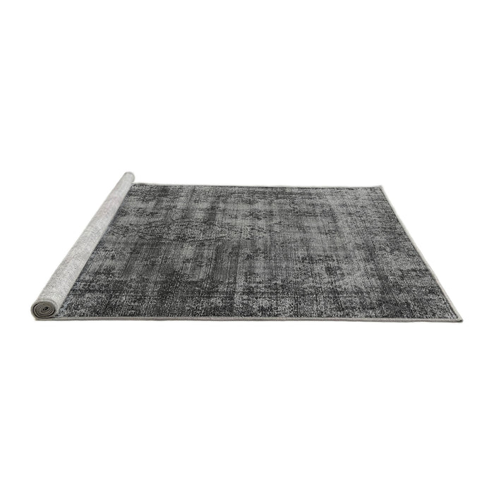 Sideview of Machine Washable Oriental Gray Industrial Rug, wshurb550gry