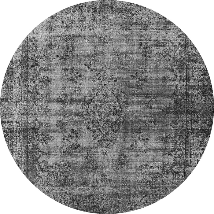 Round Oriental Gray Industrial Rug, urb550gry