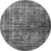 Round Oriental Gray Industrial Rug, urb550gry