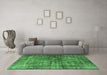 Machine Washable Oriental Emerald Green Industrial Area Rugs in a Living Room,, wshurb550emgrn