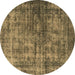 Round Oriental Brown Industrial Rug, urb550brn