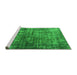 Sideview of Machine Washable Oriental Green Industrial Area Rugs, wshurb550grn