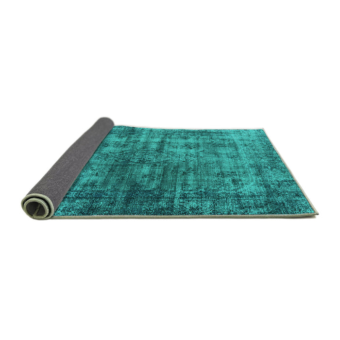 Sideview of Oriental Turquoise Industrial Rug, urb550turq