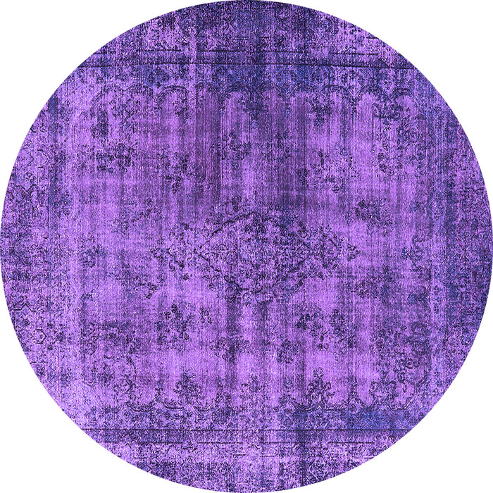 Round Oriental Purple Industrial Rug, urb550pur
