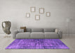 Machine Washable Oriental Purple Industrial Area Rugs in a Living Room, wshurb550pur