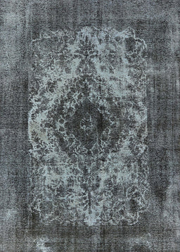 Mid-Century Modern Light Black Oriental Rug, urb551