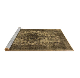 Sideview of Machine Washable Oriental Brown Industrial Rug, wshurb551brn
