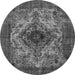 Round Oriental Gray Industrial Rug, urb551gry