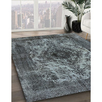 Mid-Century Modern Light Black Oriental Rug, urb551