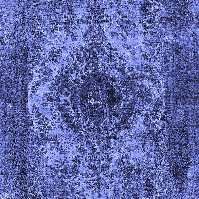 Machine Washable Oriental Blue Industrial Rug, wshurb551blu