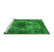 Sideview of Machine Washable Oriental Green Industrial Area Rugs, wshurb551grn