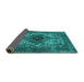 Sideview of Oriental Turquoise Industrial Rug, urb551turq