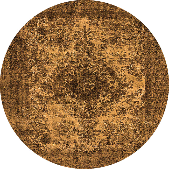 Round Oriental Orange Industrial Rug, urb551org