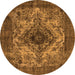 Round Oriental Orange Industrial Rug, urb551org